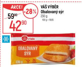 Obalovaný sýr mražený Váš Výběr