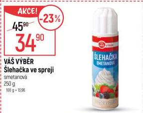 Šlehačka ve spreji Váš Výběr