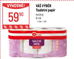 Toaletní papír 4vrstvý Váš Výběr