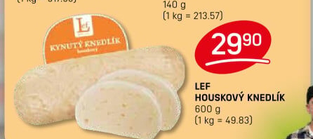 Knedlík houskový kynutý Lef