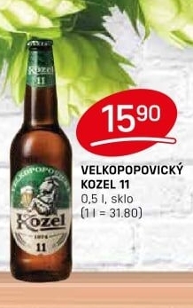 Pivo světlý ležák 11° Medium Velkopopovický Kozel