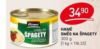 Směs na špagety Hamé - konzerva
