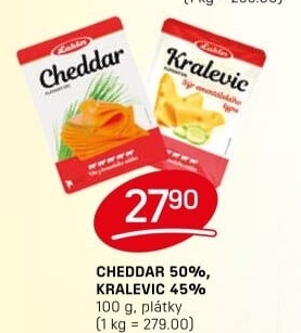 Sýr ementálského typu 45% Kralevic Laktos