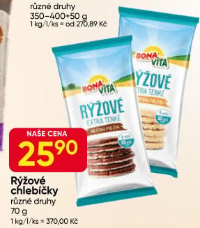 Chlebíčky rýžové polomáčené Bonavita