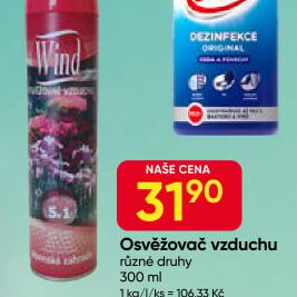 Osvěžovač vzduchu ve spreji Wind