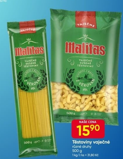 Těstoviny vaječné Malitas