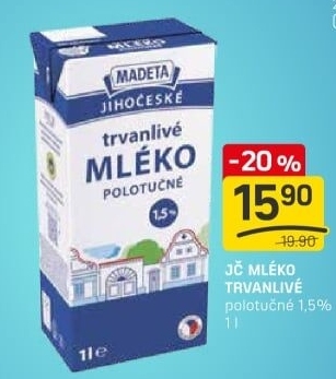Mléko trvanlivé Jihočeské Madeta - 1,5% polotučné