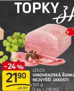 Šunka vinohradská nejvyšší jakosti LE&amp
