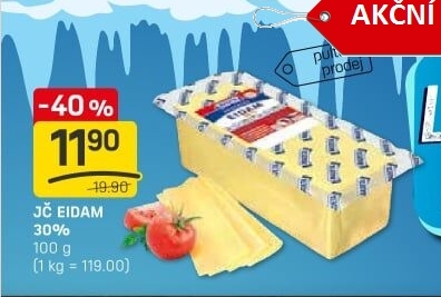Sýr Eidam Jihočeský 30% Madeta