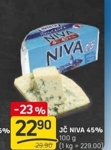 Sýr Niva Jihočeská 45% Madeta