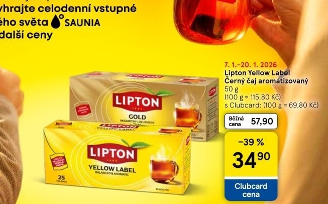 Černý čaj Yellow Label Lipton