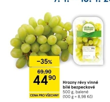 Hrozny bílé bezsemenné The Grower'