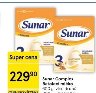 Kojenecká výživa Sunar Complex