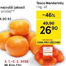 Mandarinky Tesco