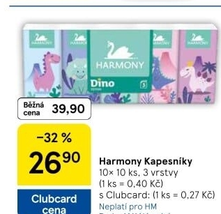 Papírové kapesníčky 3vrstvé Harmony