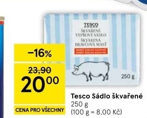 Sádlo vepřové škvařené Tesco