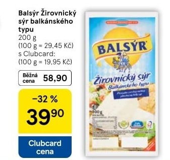 Sýr Balsýr Mlékárna Žirovnice