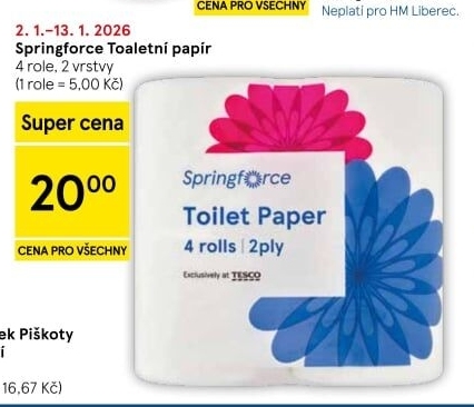 Toaletní papír 2vrstvý Springforce