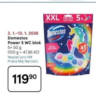 WC blok tuhý Power 5 Domestos