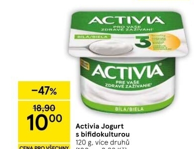Bílý jogurt Activia Danone