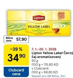 Černý čaj Yellow Label Lipton