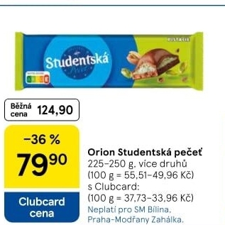 Čokoláda Studentská pečeť Orion
