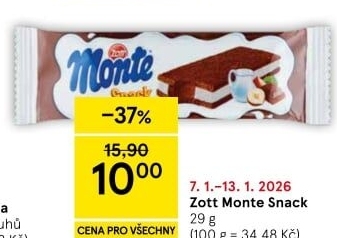 Dezert mléčný Monte Snack Zott