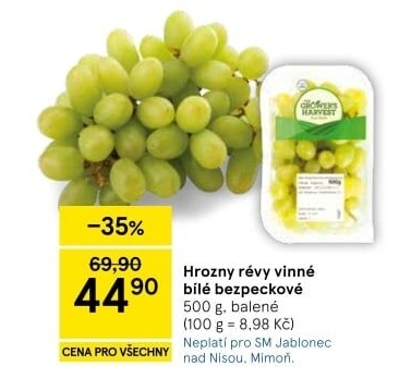 Hrozny bílé bezsemenné The Grower'