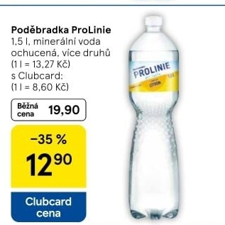 Ochucená voda Poděbradka Prolinie