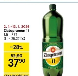Pivo světlý ležák 11° Zlatopramen