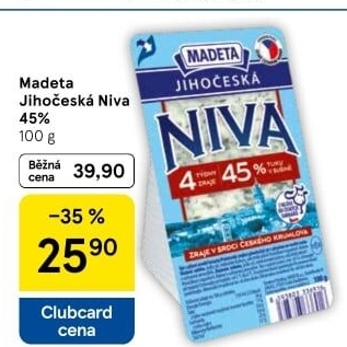 Sýr Niva Jihočeská 45% Madeta