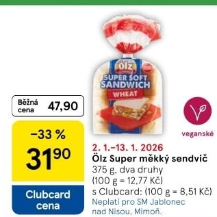 Toustový chléb Sandwich Soft Ölz