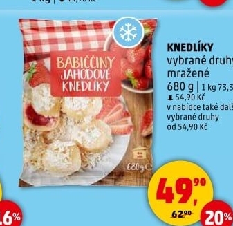 Knedlíky tvarohové mražené Babiččiny