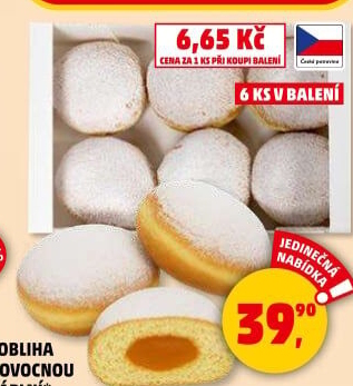 Kobliha s ovocnou náplní