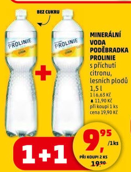 Ochucená voda Poděbradka Prolinie