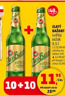 Pivo světlý ležák 12° Zlatý Bažant