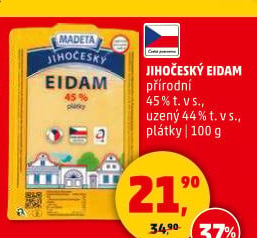 Sýr Eidam Jihočeský 45% Madeta