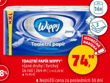 Toaletní papír 3vrstvý Wippy