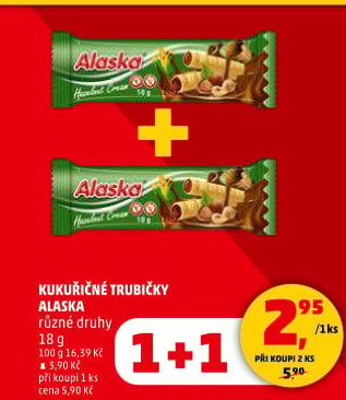 Trubičky bez lepku Alaska