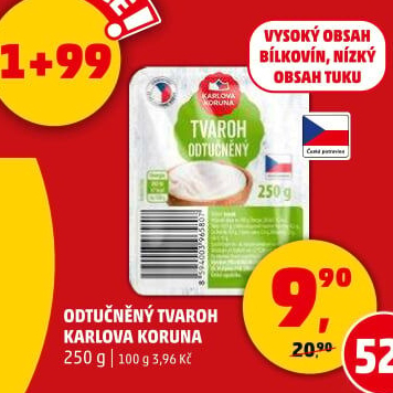 Tvaroh odtučněný Karlova Koruna