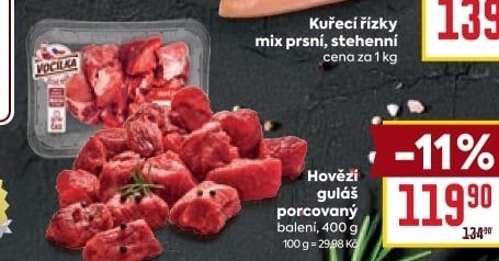 Hovězí maso na guláš Vocílka