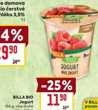 Jogurt ochucený Bio Billa