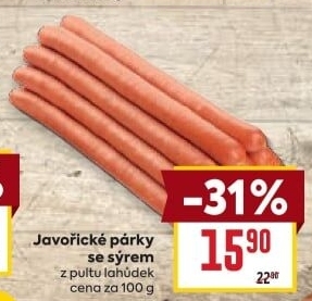 Párky javořické se sýrem