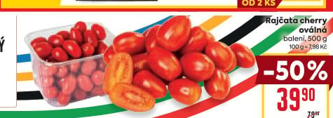 Rajčata cherry oválná