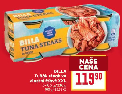 Tuňák ve vlastní šťávě Billa