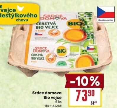 Vejce z podestýlky bio Srdce Domova