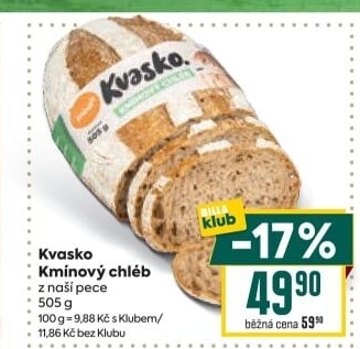 Chléb kmínový Kvasko Minit