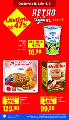 akční leták Lidl 15.1.2026-18.1.2026