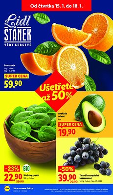akční leták Lidl 15.1.2026-18.1.2026