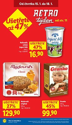 akční leták Lidl 15.1.2026-18.1.2026
